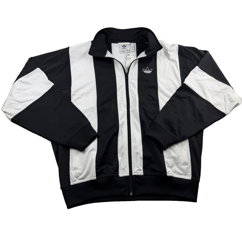 NWT New Adidas Track Jacket Zip Bailer TT ED6252 White/Black Tricot Small READ